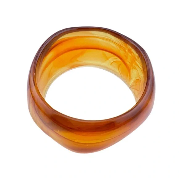 Orange Chunky Bangle Bracelet - Picture 4 of 5